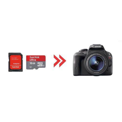 Cartão de Memória 16gb Ultra para Canon Eos Rebel Sl1