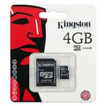 Cartão de Memória 4gb Micro Sd com Adaptador Sd / Classe 4 Kingston Sdc4/4gb
