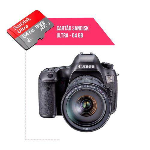 Cartão de Memória 64gb Ultra para Câmera Canon 5d S