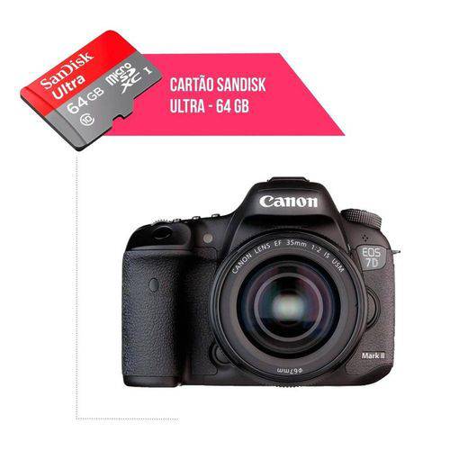 Cartão de Memória 64gb Ultra para Câmera Canon 7d Mark Ii