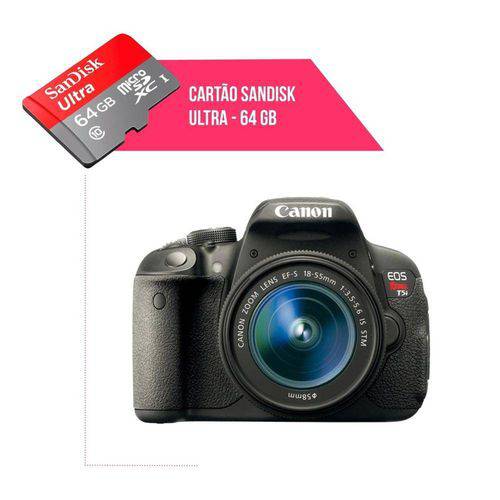Cartão de Memória 64gb Ultra para Câmera Canon T5