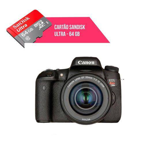 Cartão de Memória 64gb Ultra para Câmera Canon T6s