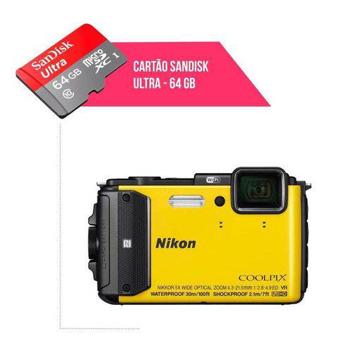 Cartão de Memória 64gb Ultra para Câmera Nikon Coolpix Aw 130