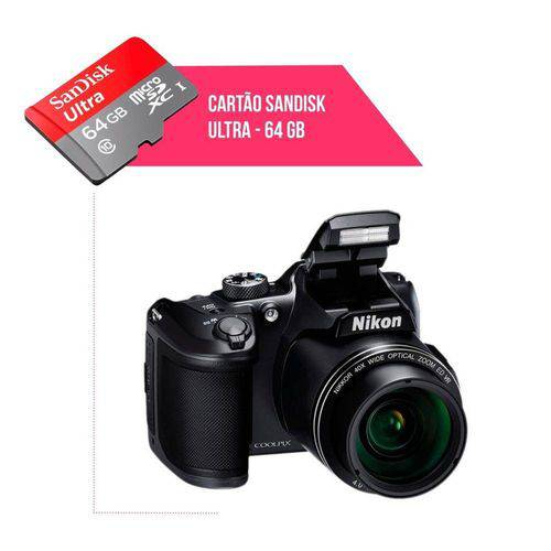 Cartão de Memória 64gb Ultra para Câmera Nikon Coolpix B500