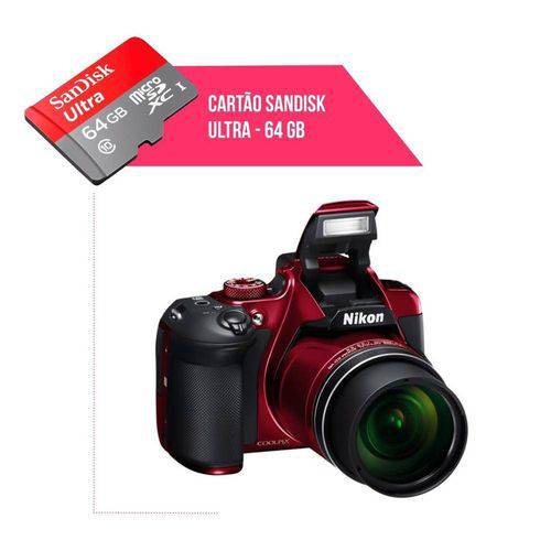 Cartão de Memória 64gb Ultra para Câmera Nikon Coolpix B700