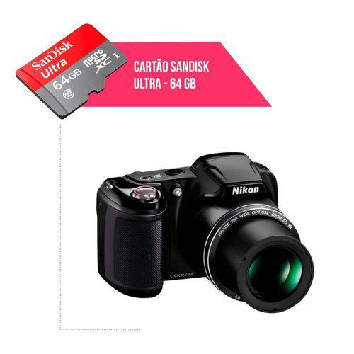 Cartão de Memória 64gb Ultra para Câmera Nikon Coolpix L330