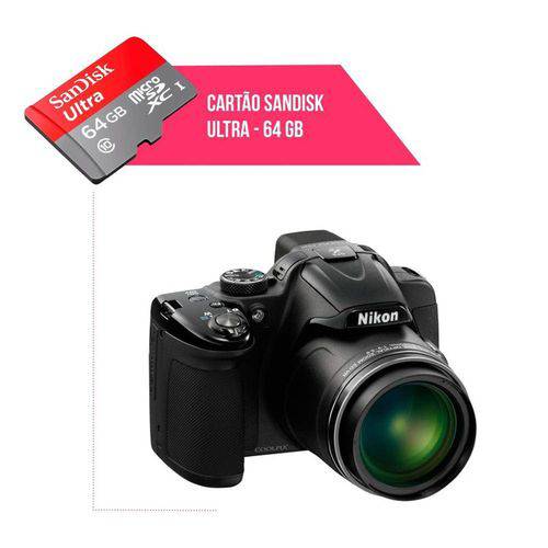 Cartão de Memória 64gb Ultra para Câmera Nikon Coolpix P520