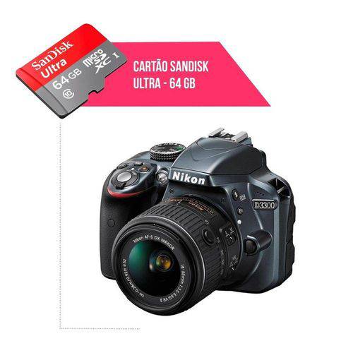 Cartão de Memória 64gb Ultra para Câmera Nikon D3300