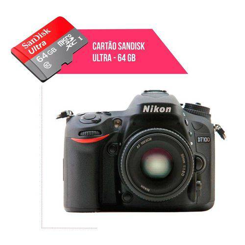 Cartão de Memória 64gb Ultra para Câmera Nikon D7100