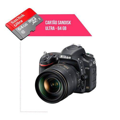 Cartão de Memória 64gb Ultra para Câmera Nikon D750