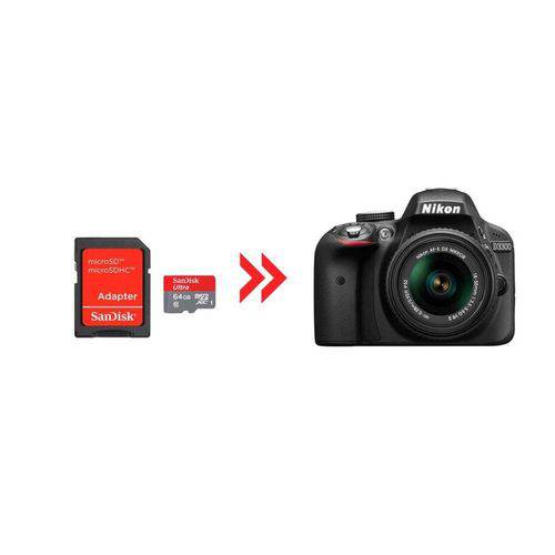 Cartão de Memória 64gb Ultra para Nikon D3300