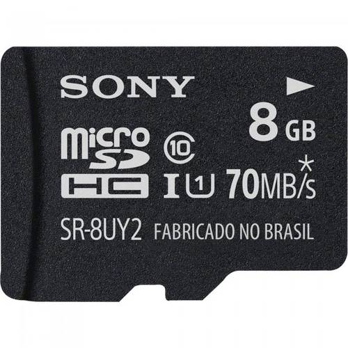 Cartão de Memória 8gb Micro Sdhc com Adaptador Sr-8uy Classe 10 Sony