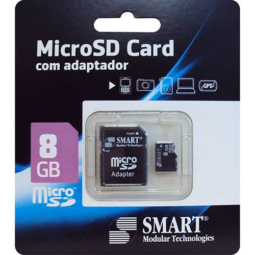 Cartão de Memória C/ Adaptador - 8GB - Smart