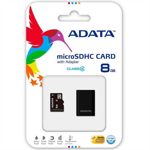 Cartão de Memória Class 4 Micro Sdhc C/ Adaptador 8gb Adata
