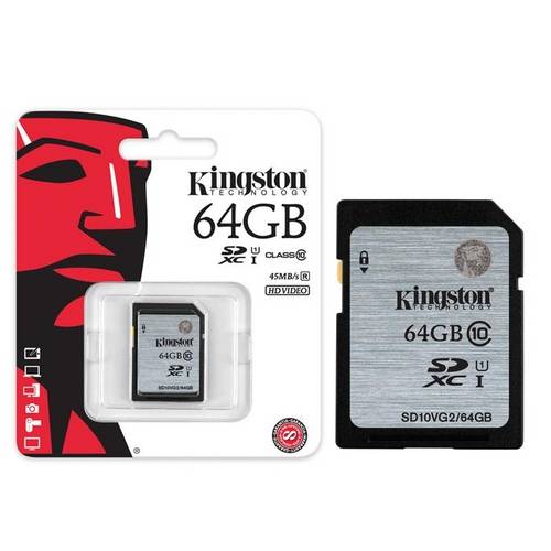 Cartao de Memoria Classe 10 Kingston Sd10vg/64gb Secure Digital Sdxc 64gb Uhs-I