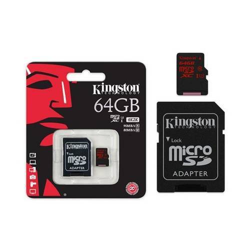 Cartao de Memoria Classe 10 Sdca364gb Micro Sdxc 64gb Uhs-I U3 com Adaptador Sd - Kingston