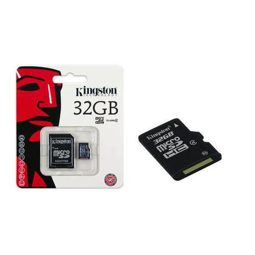 Cartao de Memoria Classe 4 Kingston Sdc4/32gb Micro Sdhc 32gb com Adaptador Sd