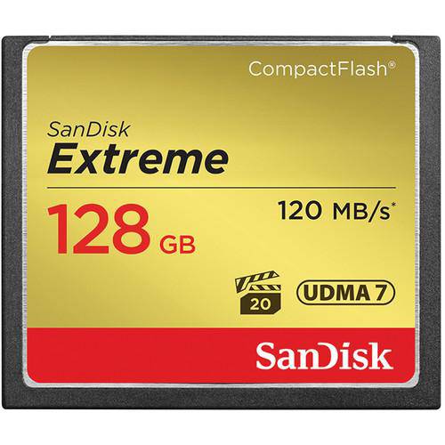 Cartão de Memória Compact Flash 128gb Sandisk Extreme S 120-60mb/S