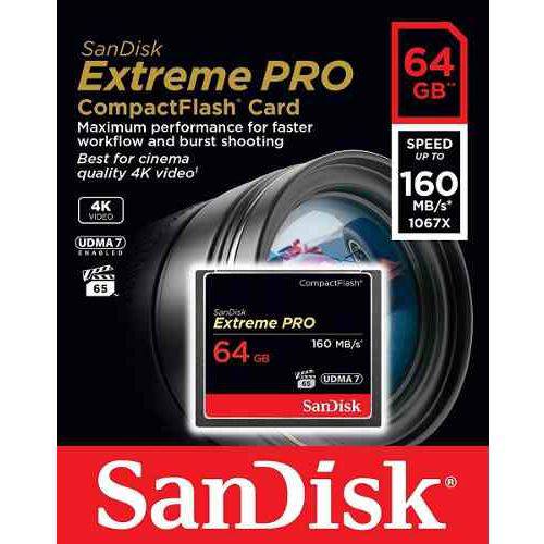 Cartão de Memória Compact Flash Cf Sandisk 64gb Extreme Pro