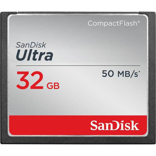Cartão de Memória 32gb Compact Flash Sandisk Cf Ultra 50 Mb/S