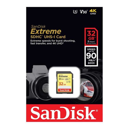 Cartão de Memória 32GB SanDisk Extreme | SDSDXNE-032G-GNCIN 1909