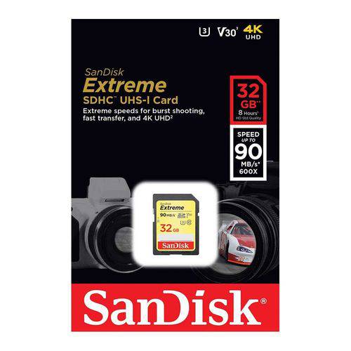 Cartão de Memória 32gb Sandisk Extreme | Sdsdxne-032g-gncin