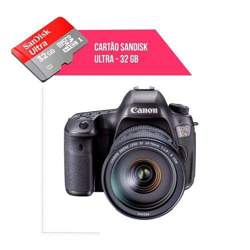 Cartão de Memória 32gb Ultra para Câmera Canon 5d S