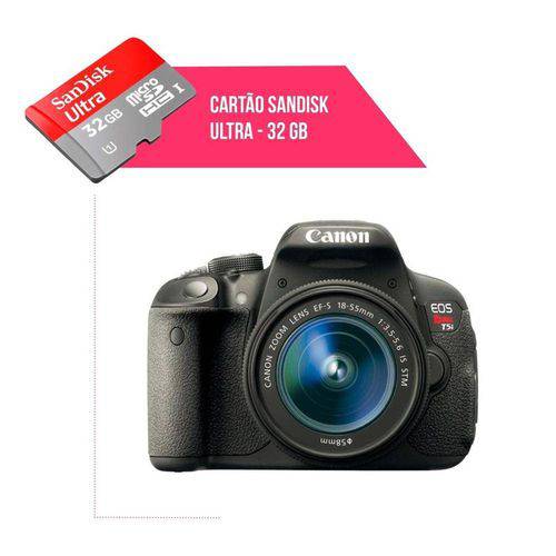 Cartão de Memória 32gb Ultra para Câmera Canon T5