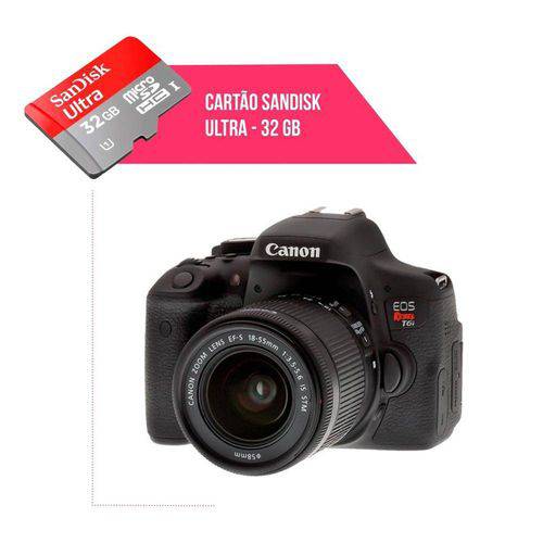 Cartão de Memória 32gb Ultra para Câmera Canon T6i