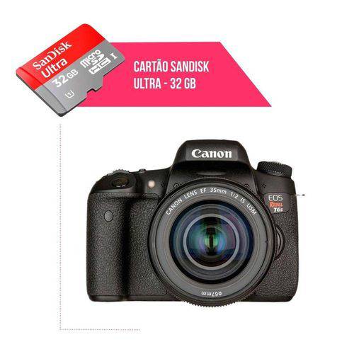 Cartão de Memória 32gb Ultra para Câmera Canon T6s