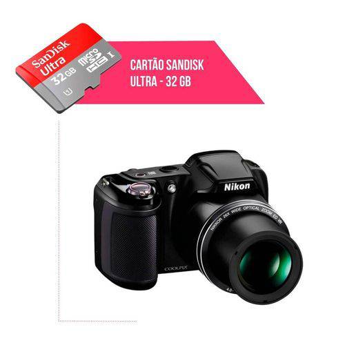 Cartão de Memória 32gb Ultra para Câmera Nikon Coolpix L330