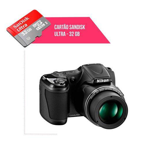 Cartão de Memória 32gb Ultra para Câmera Nikon Coolpix L820