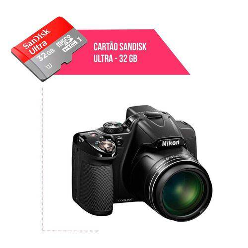 Cartão de Memória 32gb Ultra para Câmera Nikon Coolpix P530
