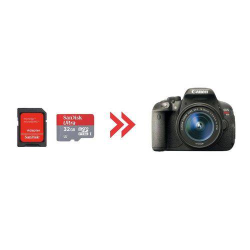 Cartão de Memória 32gb Ultra para Canon T5i
