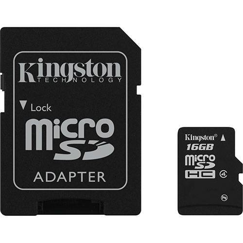 Cartão de Memória Kingston 16GB com Adaptador Class 4 SDC4/16GB