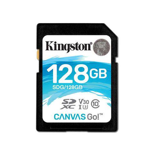 Cartão de Memória Kingston SDXC Canvas Go U3 Classe 10 Ultra HD 4K 90MB/s – SDG 128GB