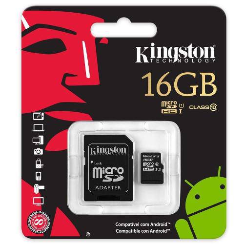 Cartão de Memória Micro Sd 16gb Kc-C2016-4v Classe 10 Kingston