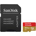 Cartão de Memória Micro SD 64GB SanDisk Extreme Plus 80/50MB/s + Adaptador