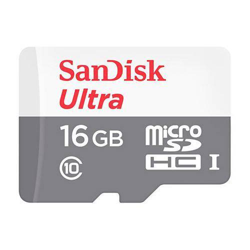 Cartão de Memória Micro Sd de 16gb Sandisk Ultra Sdsquns-016g-gn3mn - Cinza/branco