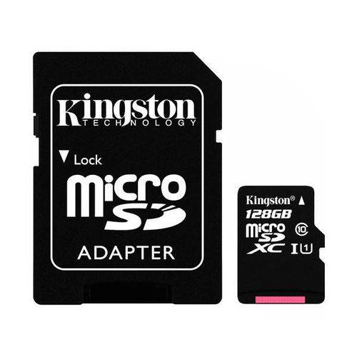 Cartão de Memória Micro SD Kingston SDCS de 128GB MSDXC-I - Preto