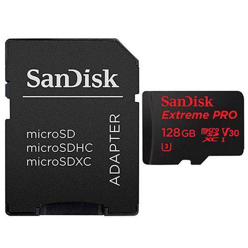 Cartão de Memória Micro Sd SanDisk Extreme Pro Sdsqxxg-128G-GN6MA de 128GB Sdxc I - Preto