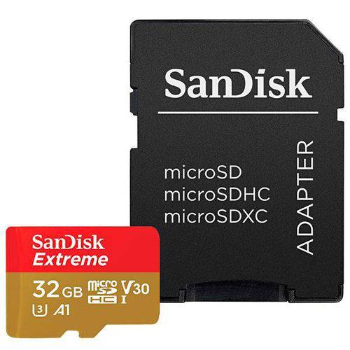 Cartão de Memória Micro Sd SanDisk Extreme Sdsqxaf-032G-GN6MA de 32GB Hci A1