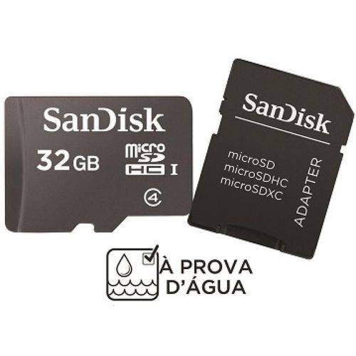 Cartão de Memória Micro Sd Sandisk 32gb C/ Adaptador (class 4)