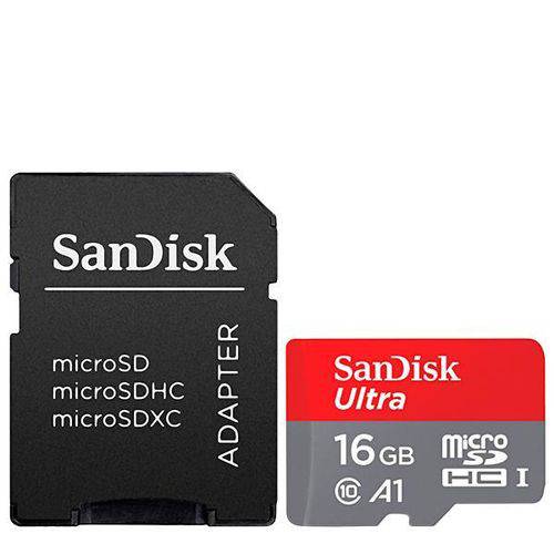 Cartão de Memória Micro Sd Sandisk Ultra Sdsquar-016g de 16gb Msdhc-i - Cinza-ve