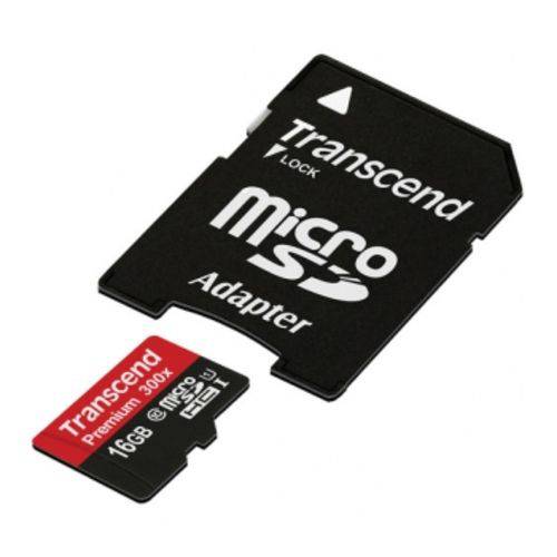 Cartão de Memória Micro SDHC Classe 10 45Mb/s TRANSCEND MSDHC 45M 16GB