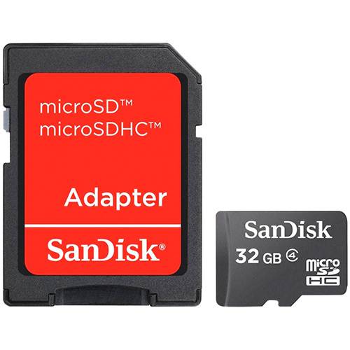Cartão de Memória Micro SDHC 32GB com Adaptador - Sandisk