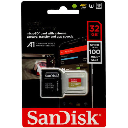 Cartão de Memória MicroSD Card 32GB Extreme Pro Sandisk 4K Ultra HD e Full HD | SDSDQXP-032G-G46A 1613