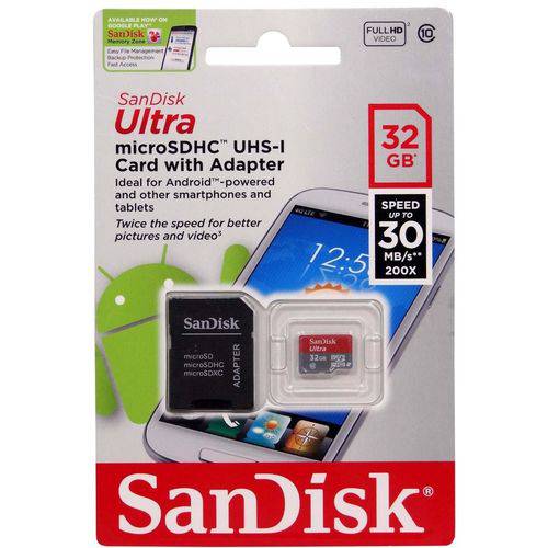 Cartão de Memória Microsd Sandisk 32gb Ultra Classe 10
