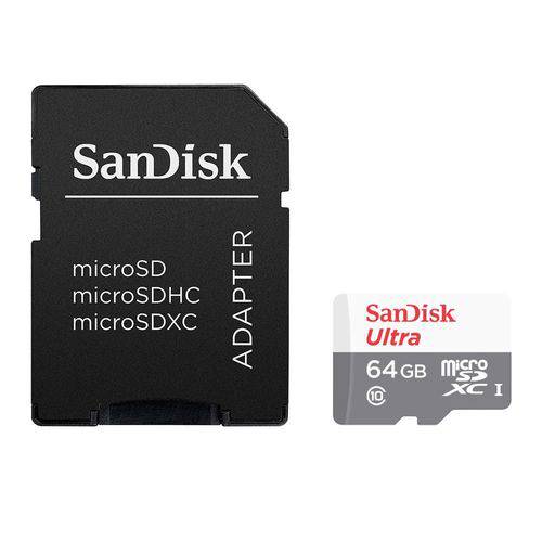 Cartão de Memória Microsdxc 64gb Ultra Classe 10 + Adaptador Sandisk