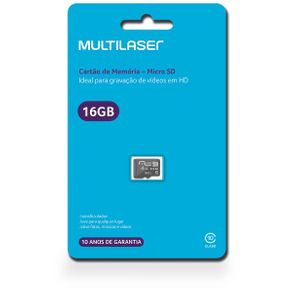 Cartão de Memória Multilaser MC143 Classe 10 16GB